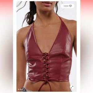 UO Faux Leather Halter